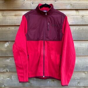 Lands' End red full zip fleece jacket